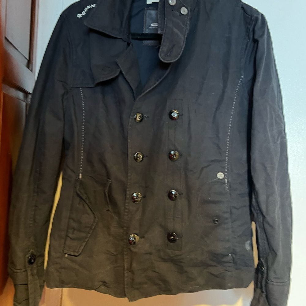 G-STAR valley peacoat cargo jacket logo coat moto style